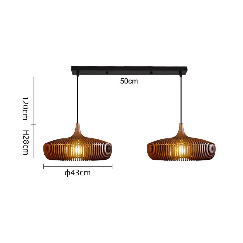 Clava Dine Log Wood Pendant Lamp Birdcage Denmark Designer Lamp for Dining Room Study Living Room Table Decoration Loft Lamp