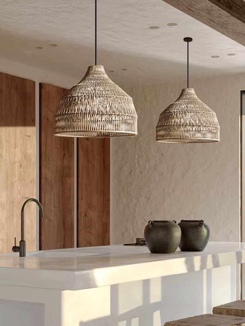 Japanese Style Wasabi Chandeliers Dining Table Nordic Lamp Minimalist Retro Villa Art Bedroom Home Decor Pendnat Light LED