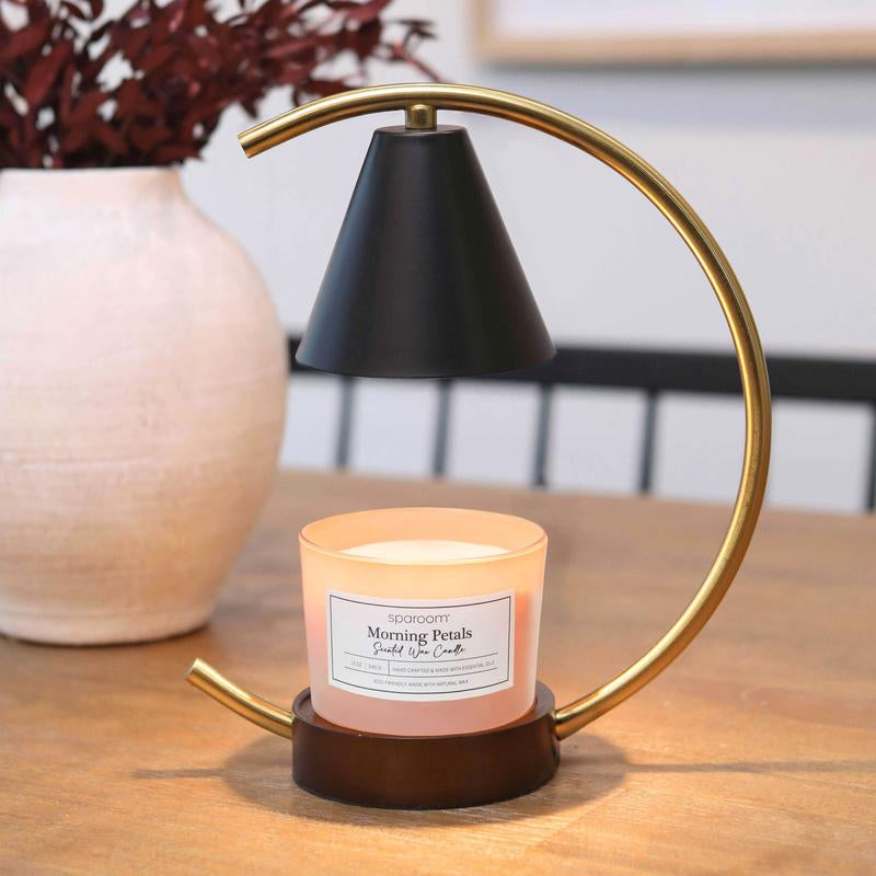 Sparoom Candle Lamp Warmer Moon Black Metal Shade