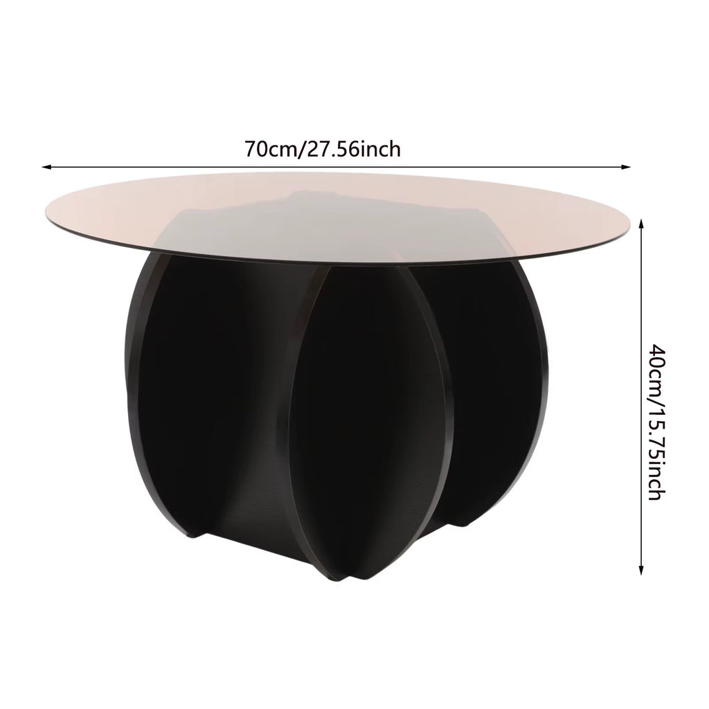 70CM round Luxury Modern Glass Coffee Table, Living Room, Small Household, Minimalist Coffee Table