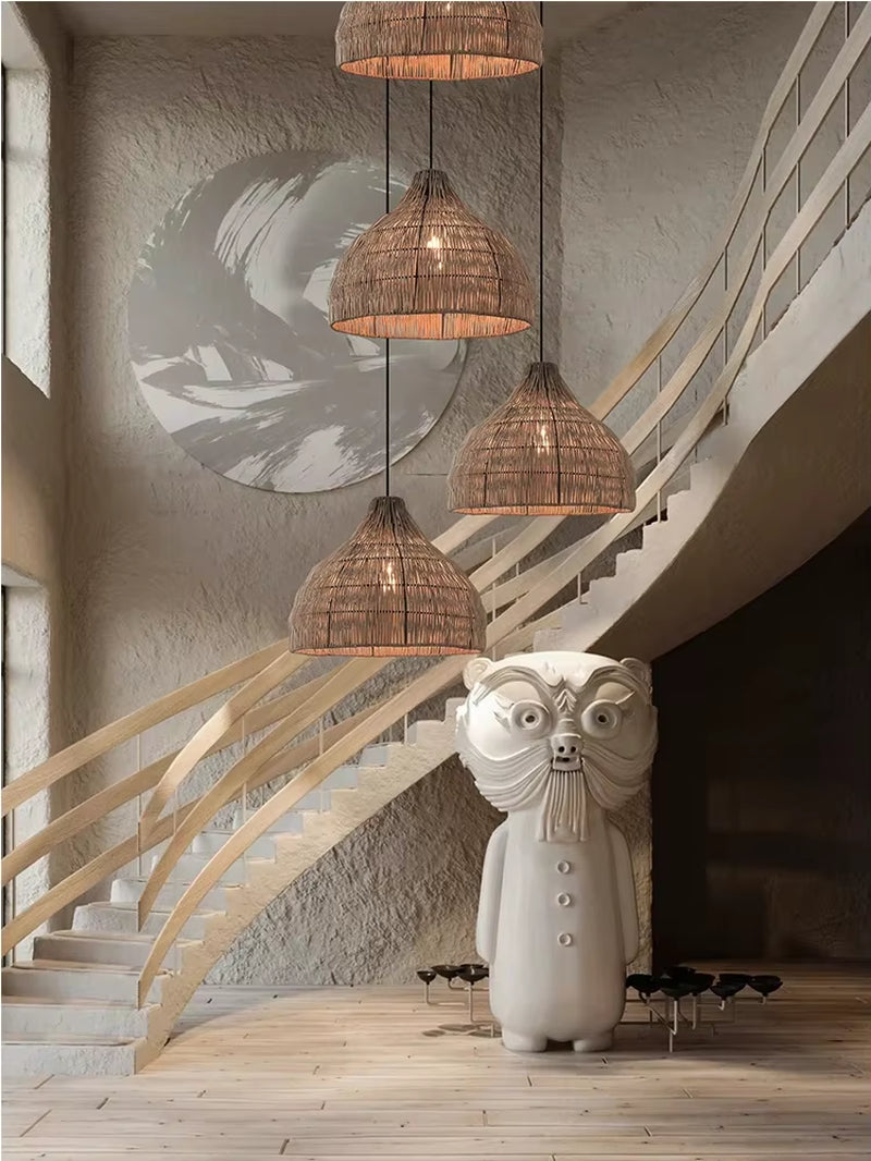 Japanese Style Wasabi Chandeliers Dining Table Nordic Lamp Minimalist Retro Villa Art Bedroom Home Decor Pendnat Light LED