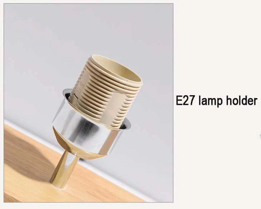 Modern Wood Table Lamp- Cloth Lampshade - Night Table Lamp- Eco-Friendly Lamp