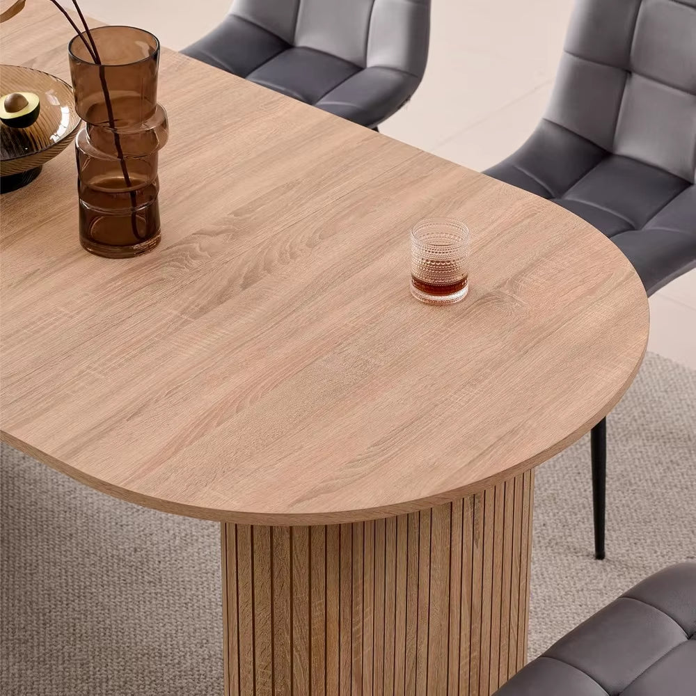 70.8 Oval Dining Table for 4 6 Person, Modern Farmhouse Kitchen Dinner Table, for Breakfast Dining Receiption Room (Only Table)