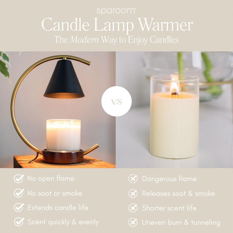 Sparoom Candle Lamp Warmer Moon Black Metal Shade