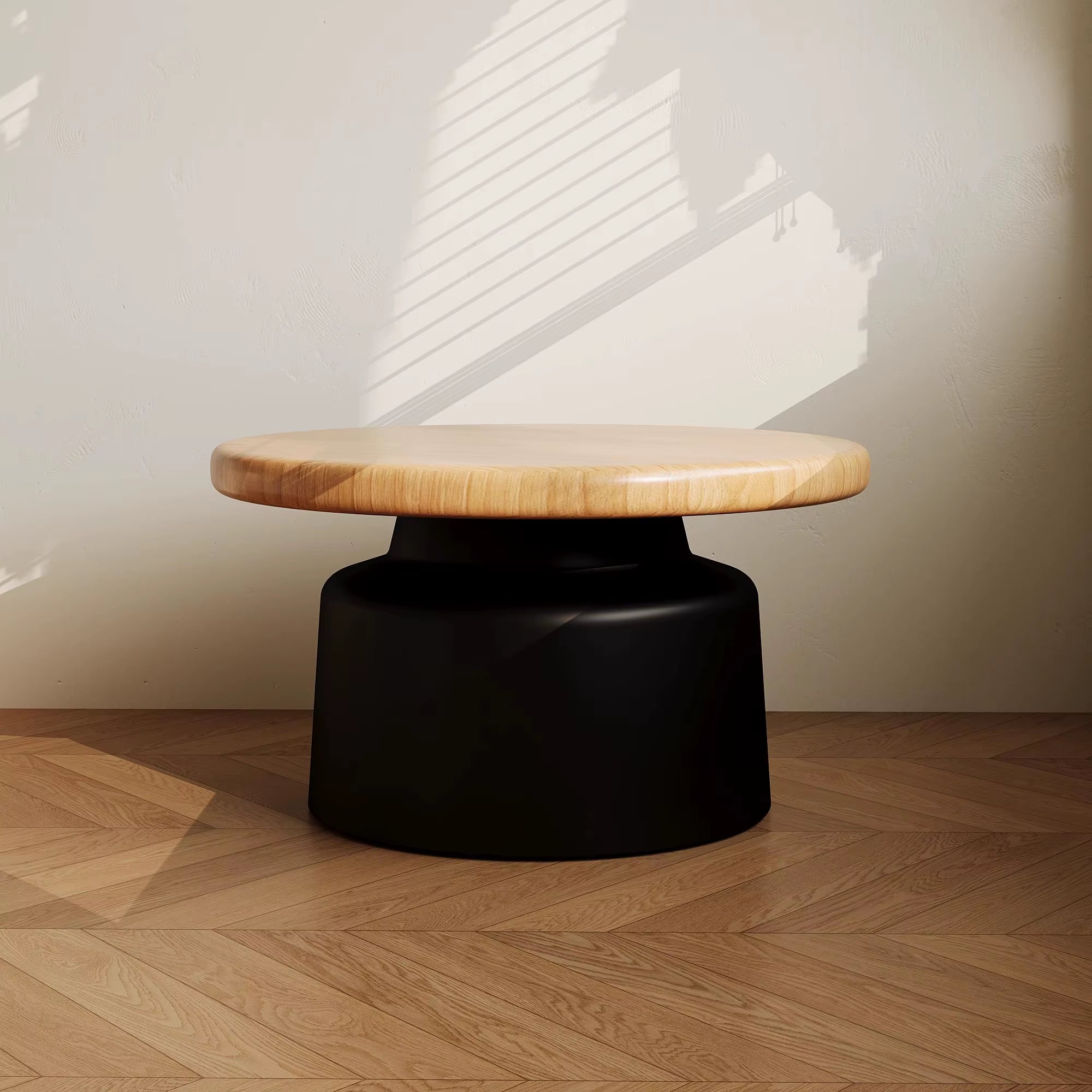 Creamy Wind Apartment Coffee Table Living Room Household Small Apartment Simplicity Iron round Homestay Coffee Table Furniture