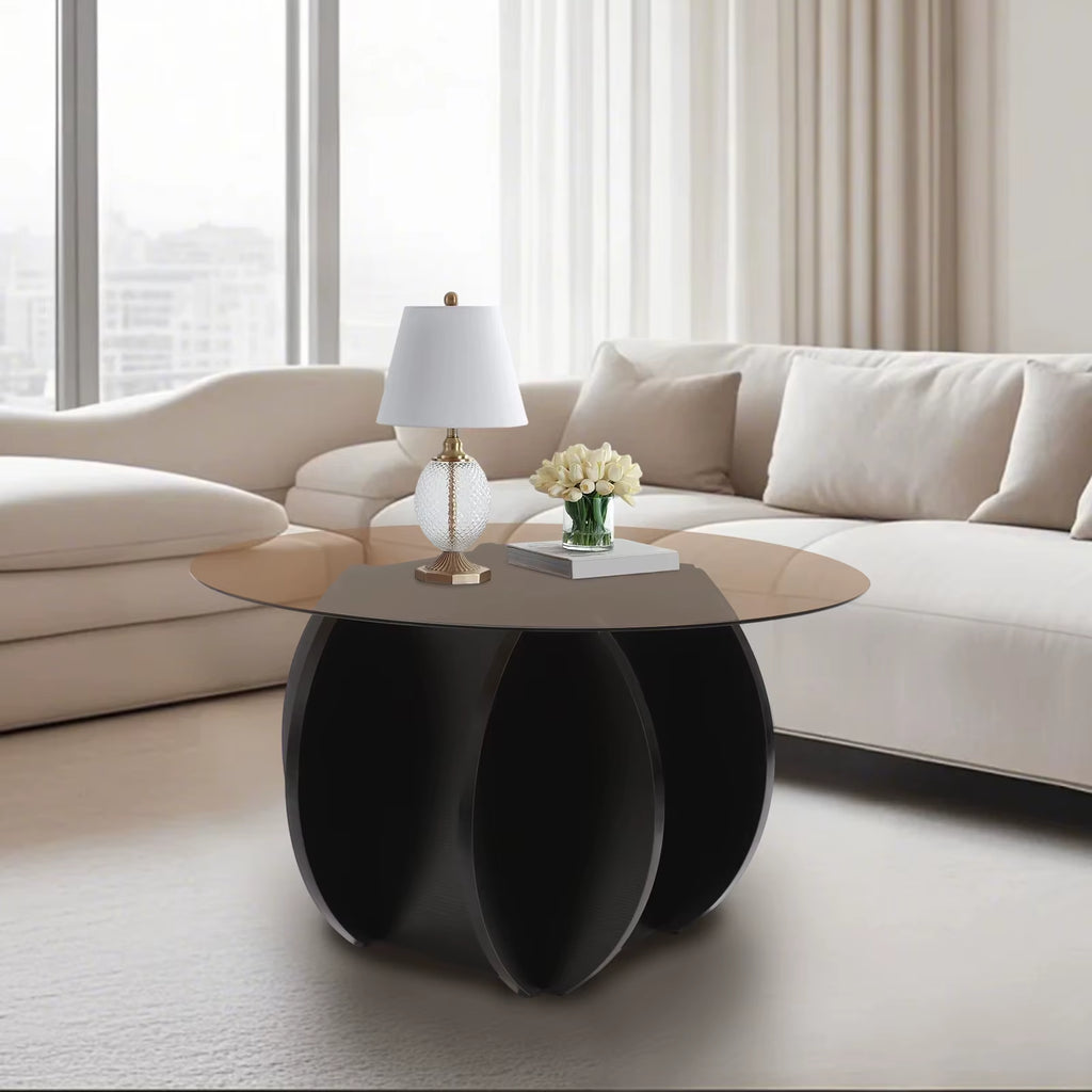 70CM round Luxury Modern Glass Coffee Table, Living Room, Small Household, Minimalist Coffee Table