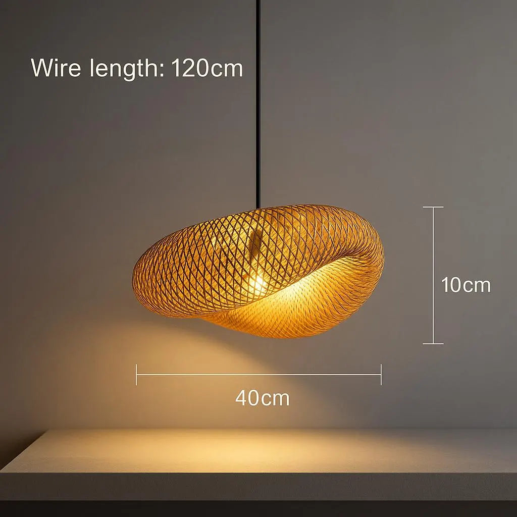 Modern Rattan Pendant Light | Handmade Organic Ceiling Lamp | Japandi Boho Chic Lighting for Cozy Interiors