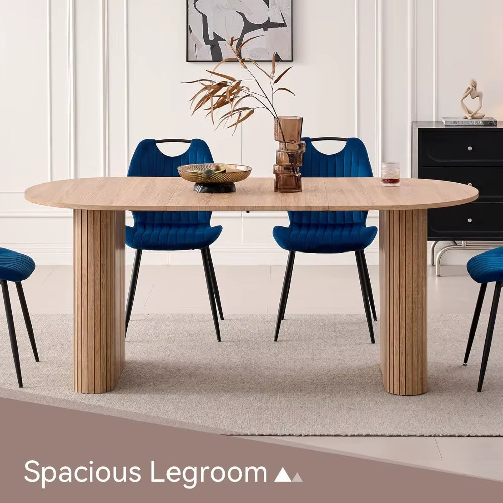 70.8 Oval Dining Table for 4 6 Person, Modern Farmhouse Kitchen Dinner Table, for Breakfast Dining Receiption Room (Only Table)