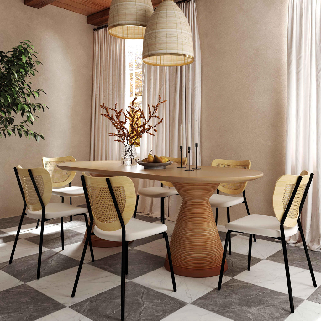 Nessie Natural Rattan Dining Chair - Set of 2