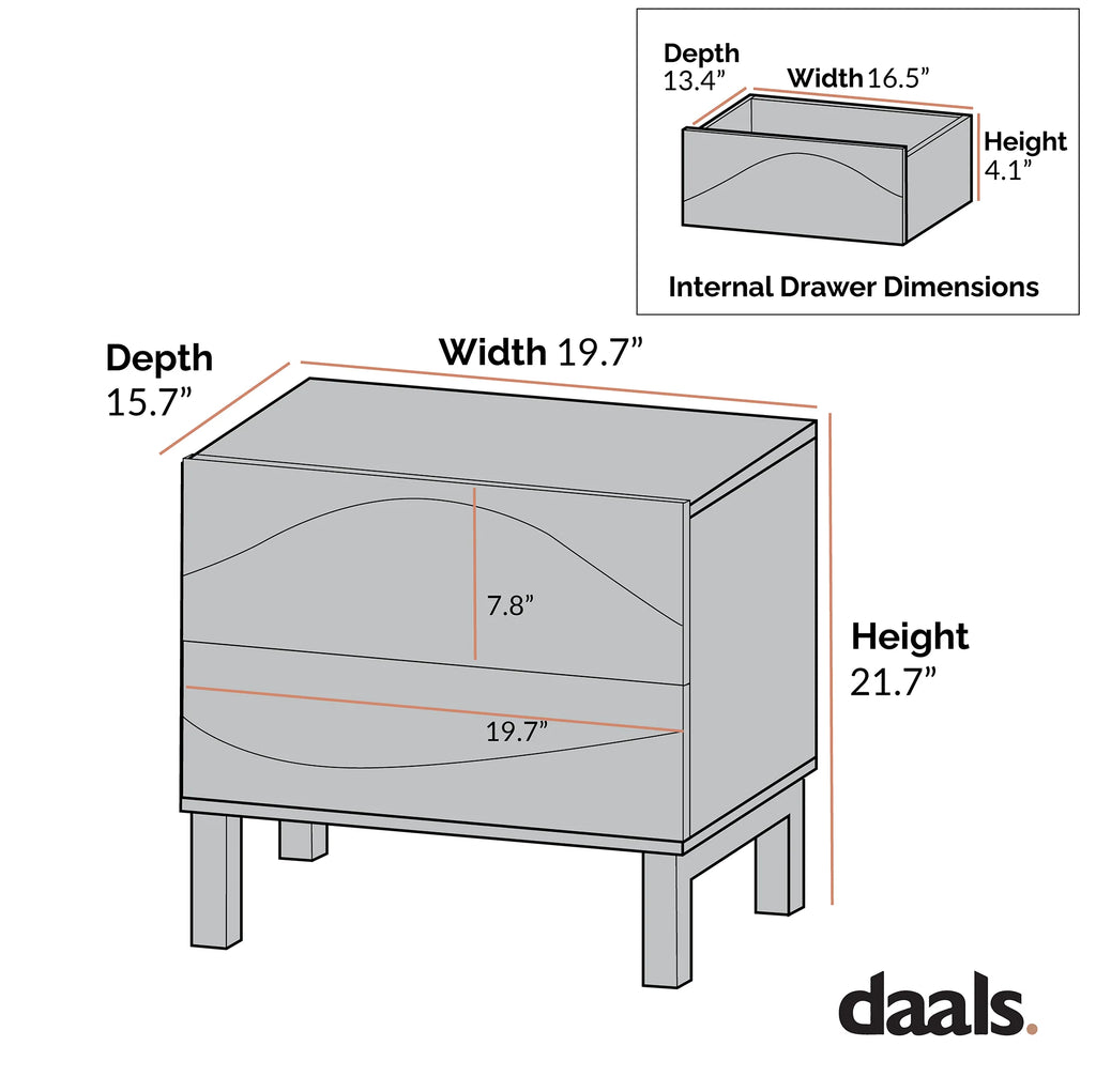 Moriko 2 Drawer Nightstand