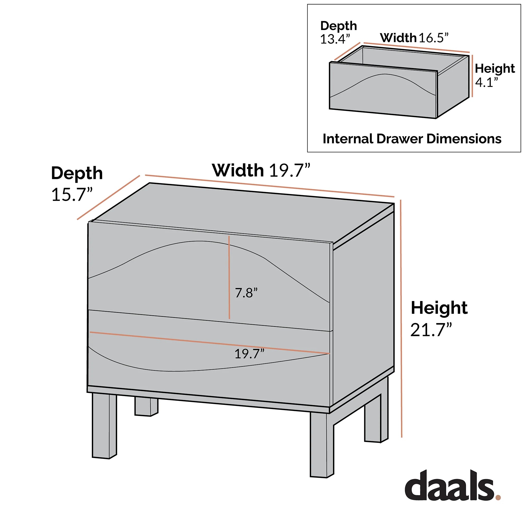 Moriko 2 Drawer Nightstand