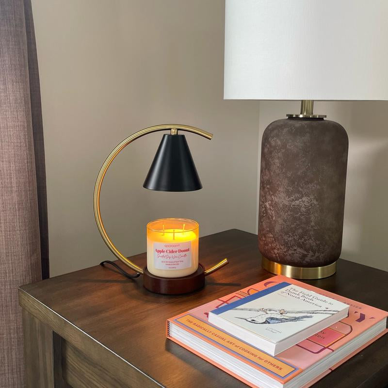 Sparoom Candle Lamp Warmer Moon Black Metal Shade