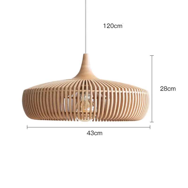 Clava Dine Log Wood Pendant Lamp Birdcage Denmark Designer Lamp for Dining Room Study Living Room Table Decoration Loft Lamp