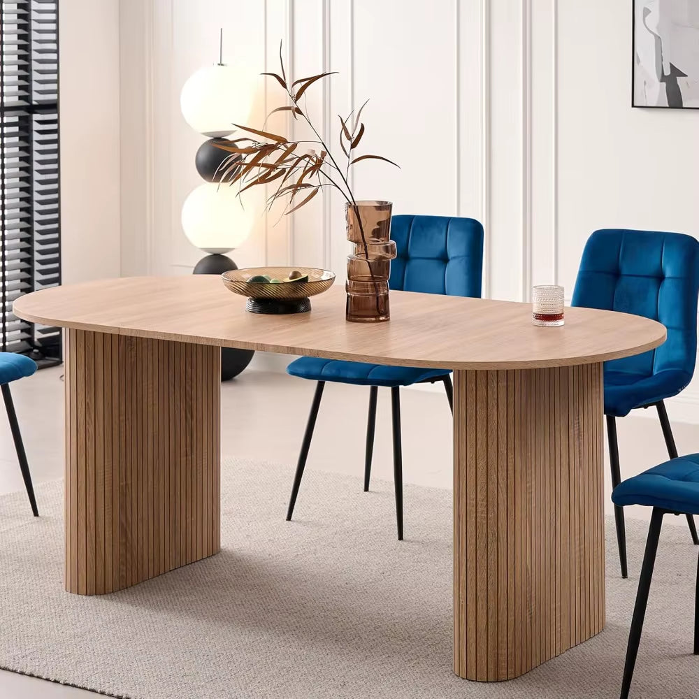 70.8 Oval Dining Table for 4 6 Person, Modern Farmhouse Kitchen Dinner Table, for Breakfast Dining Receiption Room (Only Table)