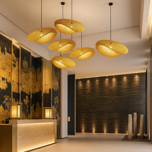 Modern Rattan Pendant Light | Handmade Organic Ceiling Lamp | Japandi Boho Chic Lighting for Cozy Interiors