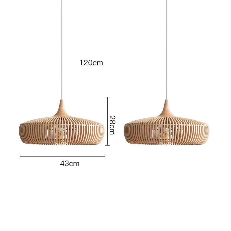 Clava Dine Log Wood Pendant Lamp Birdcage Denmark Designer Lamp for Dining Room Study Living Room Table Decoration Loft Lamp