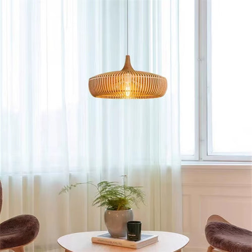 Clava Dine Log Wood Pendant Lamp Birdcage Denmark Designer Lamp for Dining Room Study Living Room Table Decoration Loft Lamp