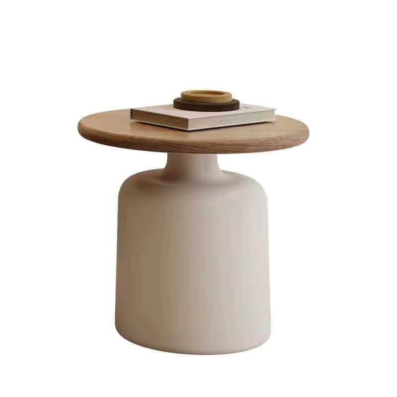 Creamy Wind Apartment Coffee Table Living Room Household Small Apartment Simplicity Iron round Homestay Coffee Table Furniture